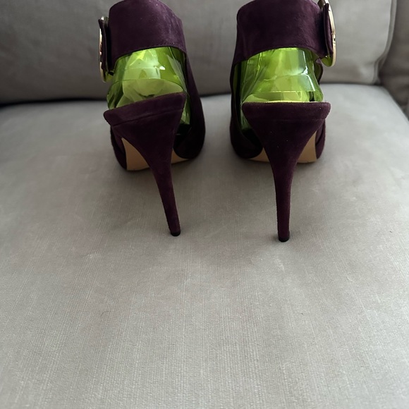 Sam Edelman Julian Burgundy Suede Buckle Slingback - Picture 3 of 5